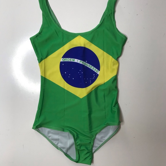 Brazil Flag Swimsuit One Piece Brasil Bikini - Picture 2 of 5